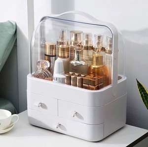 lot 45 image: New YGJT Makeup Cosmetics Skincare Organizers Box, White. Waterproof&Dustproof, Make up Organizers and Storage for Vanity with Lid and Drawers, Cosmetic Display Cases for Countertop, Bathroom
