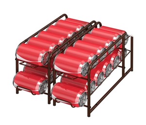 lot 55 image: New Oumilen 2 Pack Stackable Beverage Soda Can Dispenser Rack Organizer Standard Size 12oz Soda Cans