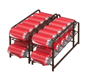 lot 56 image: New Oumilen 2 Pack Stackable Beverage Soda Can Dispenser Rack Organizer Standard Size 12oz Soda Cans
