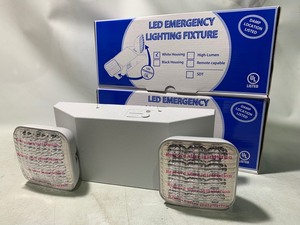 lot 87 image: 2 New UL LED Emergency Lighting Fixtures, White