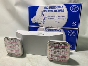 lot 85 image: 2 New UL LED Emergency Lighting Fixtures, White