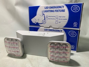lot 86 image: 2 New UL LED Emergency Lighting Fixtures, White