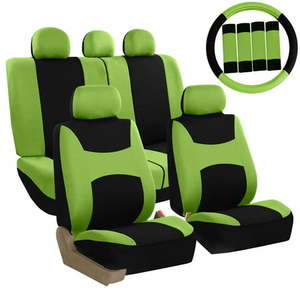 lot 9234 image: FH Group Car Seat Covers Full Set Cloth - Universal Fit Automotive Seat Covers Airbag Compatible Split Bench Rear Seat Washable Car Seat Cover for SUV Sedan Van w Steering Cover & Belt Pads
