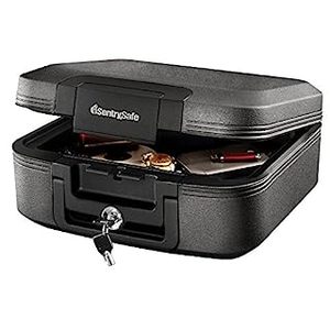 lot 9245 image: SentrySafe Fireproof and Waterproof Safe Box with Key Lock, Fire and Water Chest Safe for Valuables, 0.28 Cubic Feet, 6.6 x 15.4 x 14.3 Inches, CHW20221 (B00KOO594O)