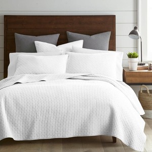 lot 9249 image: Levtex Cross Stitch Blue Haze Quilt Set, Twin