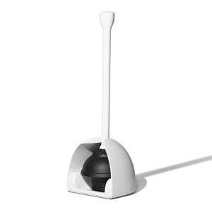 lot 9260 image: OXO Good Grips Toilet Plunger with Cover, White (B082LHF2WZ)