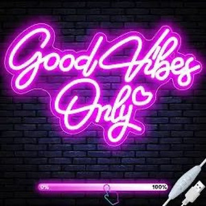 lot 9314 image: Good vibes only small neon sign