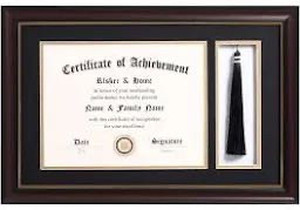 lot 9322 image: Elsker and home diploma of graduation tassel shadow box