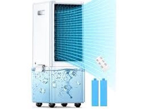 lot 9357 image: SKYICE Evaporative Air Cooler, 3-IN-1 Windowless Swamp Cooler w 4 Modes & 3 Speed, 12H Timer, 2.4 Gal Detachable Water Tank & No-Water Protection, Remote, Air Conditioner Portable for Room, 24-Inch