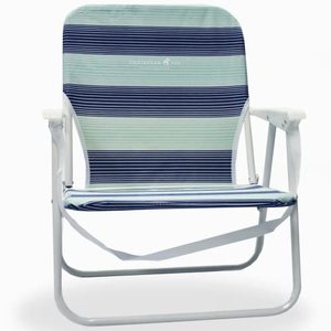 lot 9370 image: Caribbean Joe Folding Beach Chair, 1 Position Lightweight and Portable Foldable Outdoor Camping Chair with Carry Strap, Horizon Stripe