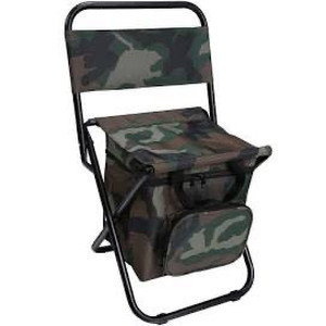 lot 9381 image: LEADALLWAY Fishing Chair with Cooler Bag Compact Fishing Stool Foldable Camping Chair