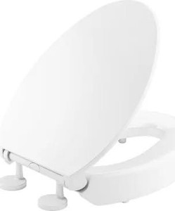 lot 9392 image: KOHLER Hyten Elevated Quiet-Close Elongated toilet seat, White
