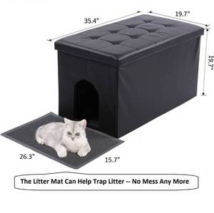 lot 70021 image: cat Litter Box Enclosure Furniture Hidden, Cat washroom Bench Storage Cabinet  Extra Large 36 x 20 x 20 in Dog Proof  Waterproof InsideEasy Clean  Easy Assembly  Odor Control 