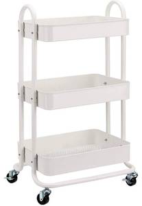 lot 70037 image: Amazon Basics 3-Tier Rolling Utility or Kitchen Cart - White