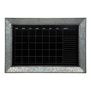 lot 70042 image: Rustic Galvanized Metal Framed Wall Mount Chalkboard Calendar