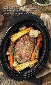 lot 23092 image: Elite Gourmet - 8.5Qt. Stainless Steel Slow Cooker - Red