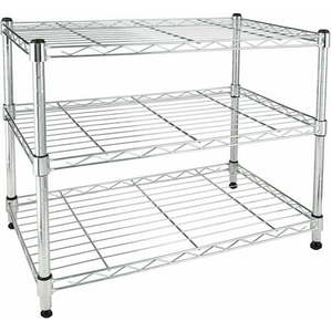 lot 23110 image: Simple Deluxe Heavy Duty 3-Shelf Shelving Unit 24 D x 14 W x 20 H Chrome