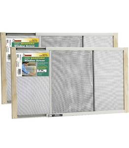 lot 23123 image: Frost King WB Marvin Adjustable Window Screen, 15 High x Fits 21-37 Wide, 2 Pack