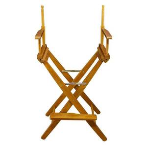 lot 23135 image: 30 Director Chair Frame, Honey Oak With BONUS Black Chair Canvas