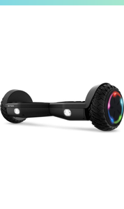 lot 34446 image: All Terrain Hoverboard with LED Lights, LED Light-up Wheels, Self-Balancing Hoverboard with Active Balance Technology