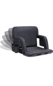 lot 34454 image: Stadium Seat for Bleacher, Bleacher Seat with Back Support 6 Reclining Positions, Portable Stadium Chair with Armrests and Thick Padded Cushion for Basketball Soccer Sport Events