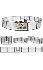 lot 34457 image: Heavy Duty Metal Dog Playpen Dog Fence for Outdoor, 8 Panels 243240 Height Rustproof Dog Fence with Doors, Pet Fence for LargeMediumSmall Dogs, Pet Playpen for Yard,Camping