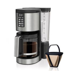 lot 61018 image: Ninja - Programmable XL 14-Cup Coffee Maker PRO, Glass Carafe, Freshness Timer, with Permanent Filter - BlackStainless Steel