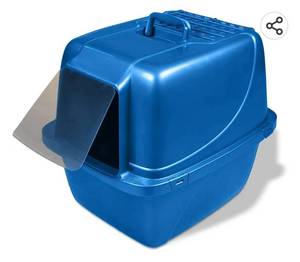 lot 61025 image: Van Ness Pets Odor Control Extra Large, Giant Enclosed Cat Pan with Odor Door, Hooded, Blue