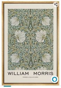 lot 61030 image: wall26 Framed Canvas Print Wall Art Pimpernel Flowers by William Morris Historic Cultural Illustrations Fine Art Traditional Scenic Colorful for Living Room, Bedroom, Office - 16x24 Natural