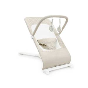 lot 61047 image: Baby Delight Alpine Deluxe Portable Infant Bouncer - 100% GOTS Certified Organic Cotton Fabric Organic Oat