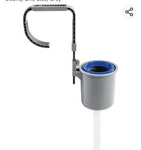lot 61070 image: Bestway Flowclear Wall Mount Surface Skimmer  Cleans Above Ground Pools  Attracts Floating Debris, One Size, Grey