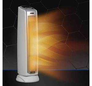 lot 61072 image: Lasko Oscillating Ceramic Tower Space Heater for Home with Overheat Protection, Timer, 22.5 Inches, Silver, 1500W, 5775