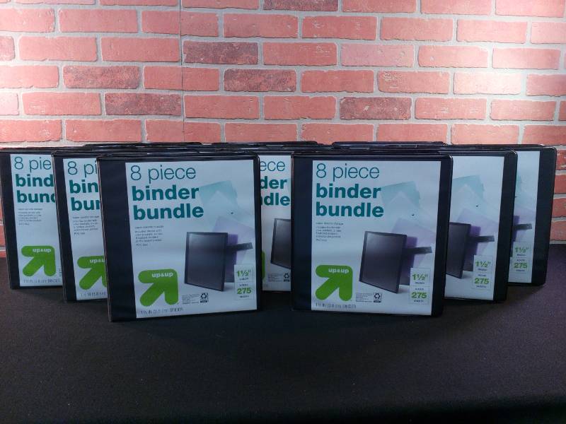 lot 5 image: Binders by Up & Up BlackGray 1.5 8-Piece Bundle PVC Free