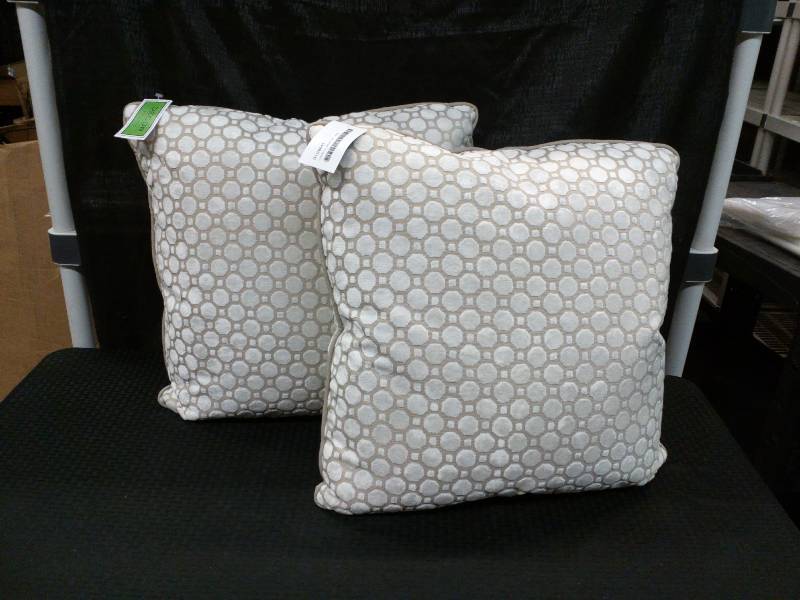 lot 94 image: Decor Fifty Five Decorator Velvet Geo Pearl Pillows Allen Upholstery