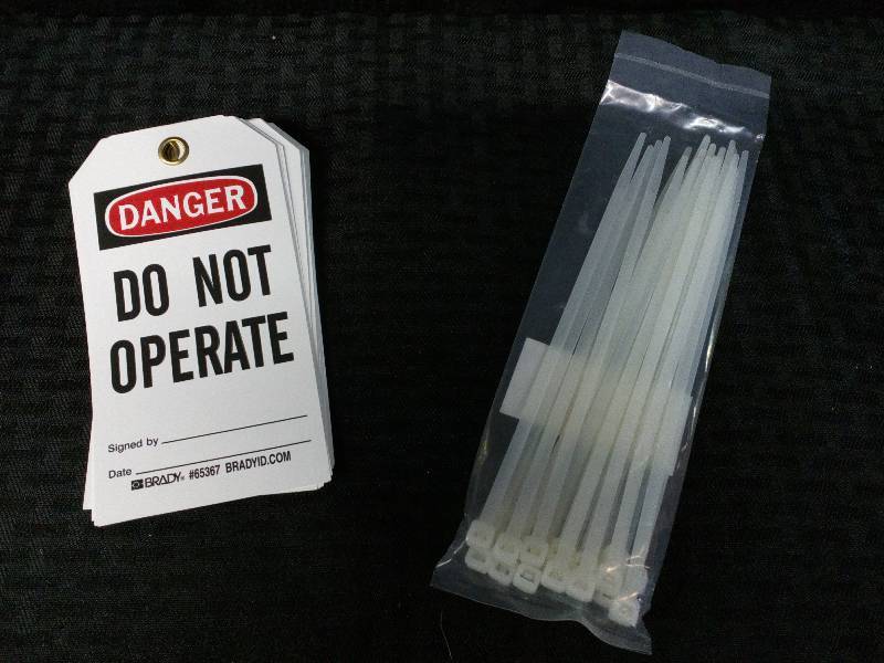 lot 216 image: Danger Tags Lockout Polyester