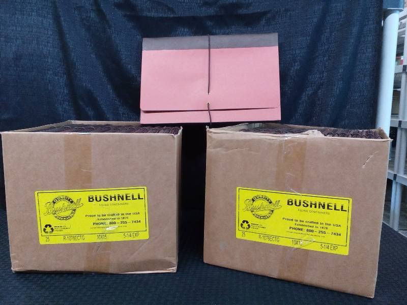 lot 256 image: Bushnell expandable Filing Containers  Folders