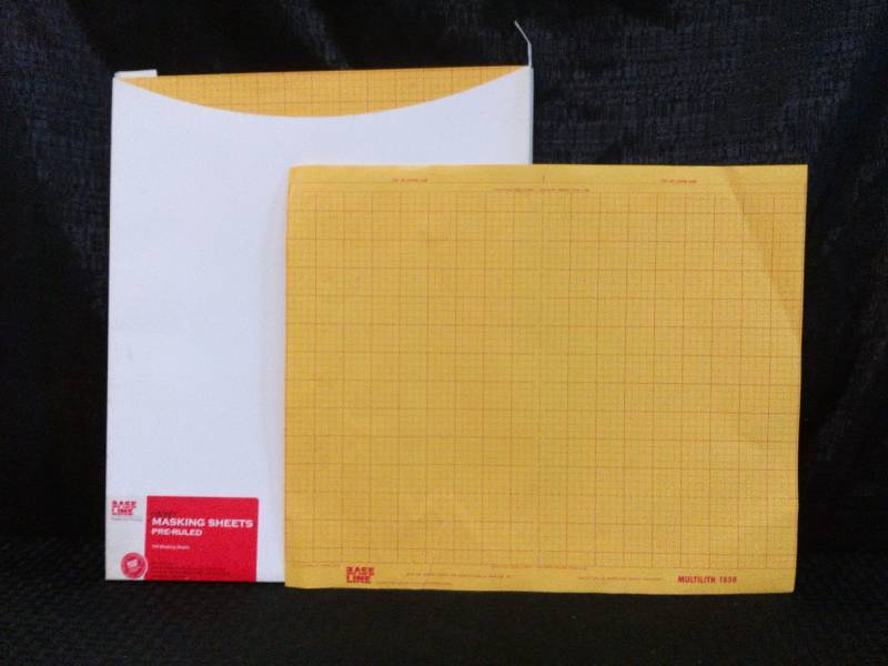 lot 257 image: Base Line Graphic Arts Paper Masking Sheets Pre-Ruled