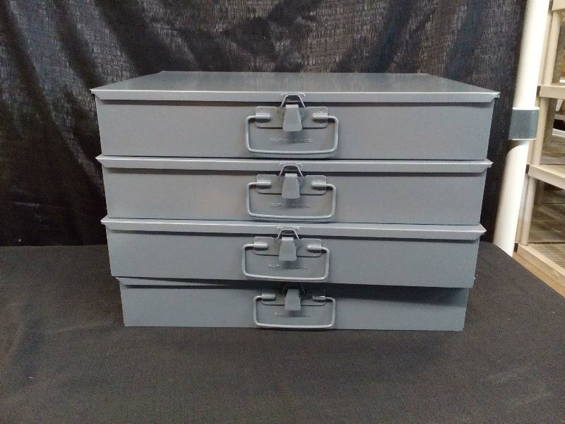 lot 269 image: Durham Metal Storage Boxes with 24 Compartments
