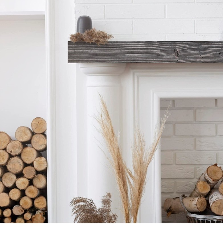 BoscoMondo 72 Inch Fireplace Mantel - Solid Rustic Wood - Wall Mounted  Floating Farmhouse Shelf - with Invisible Heavy Duty Metal Bracket (72,  Grey) | DEPOT DADDY! Lots of Hot Summer Savings