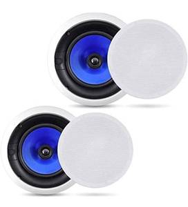 lot 17602 image: Pyle Home 2-Way In-Wall In-Ceiling Speaker System - Dual 8 Inch 300W Pair of Ceiling Wall Flush Mount Speakers w 1 Silk Dome Tweeter, Adjustable Treble Control - For Home Theater Entertainment PIC8E