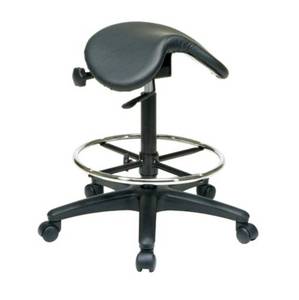 lot 17617 image: Office Star Products ST205 Backless Stool with Saddle Seat Retail $190
