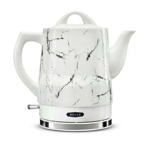 lot 17621 image: Bella Stylish 1.5 Liter 1350 Watt Ceramic Cordless Electric Kettle, White Marble