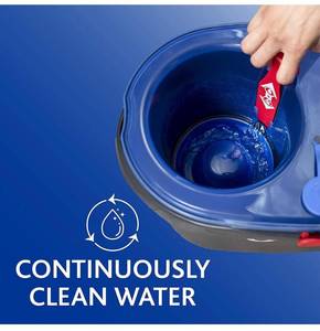 lot 17631 image: O-Cedar EasyWring RinseClean Microfiber Spin Mop & Bucket Floor Cleaning System, Grey