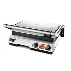 lot 17634 image: Breville BGR820XL Smart Grill, Electric Countertop Grill, Brushed Stainless Steel., 14 x 14 x 5 34 (B003SIN0BC) Retail $320
