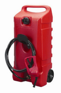 lot 17635 image: Scepter Flo N Go Duramax 14 Gallon Wheeled Siphoned Pump or Gravity Fed Fuel Caddy Retail $155