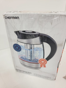 lot 17639 image: NEW Chefman 1.8L Color-Changing Glass Electric Kettle  RJ11-17-CTI