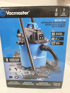 lot 17641 image: Vacmaster 5-Gallon 3HP Lightweight WetDry Vac VJC507P Retail $70