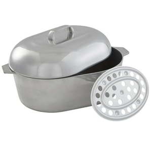 lot 17643 image: Imusa Cajun Oval Aluminum Roaster 18�� Retail $140