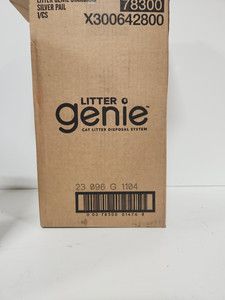 lot 17667 image: Litter Genie Pail - Silver Ultimate Cat Litter Disposal System, Locks Away Odors