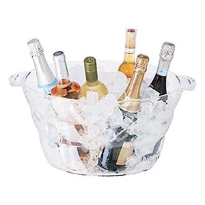 lot 17670 image: Oggi Acrylic Oval Party Tub-18.5 x 11, Clear, 18.5 by 11 (B08CRZT5KS)